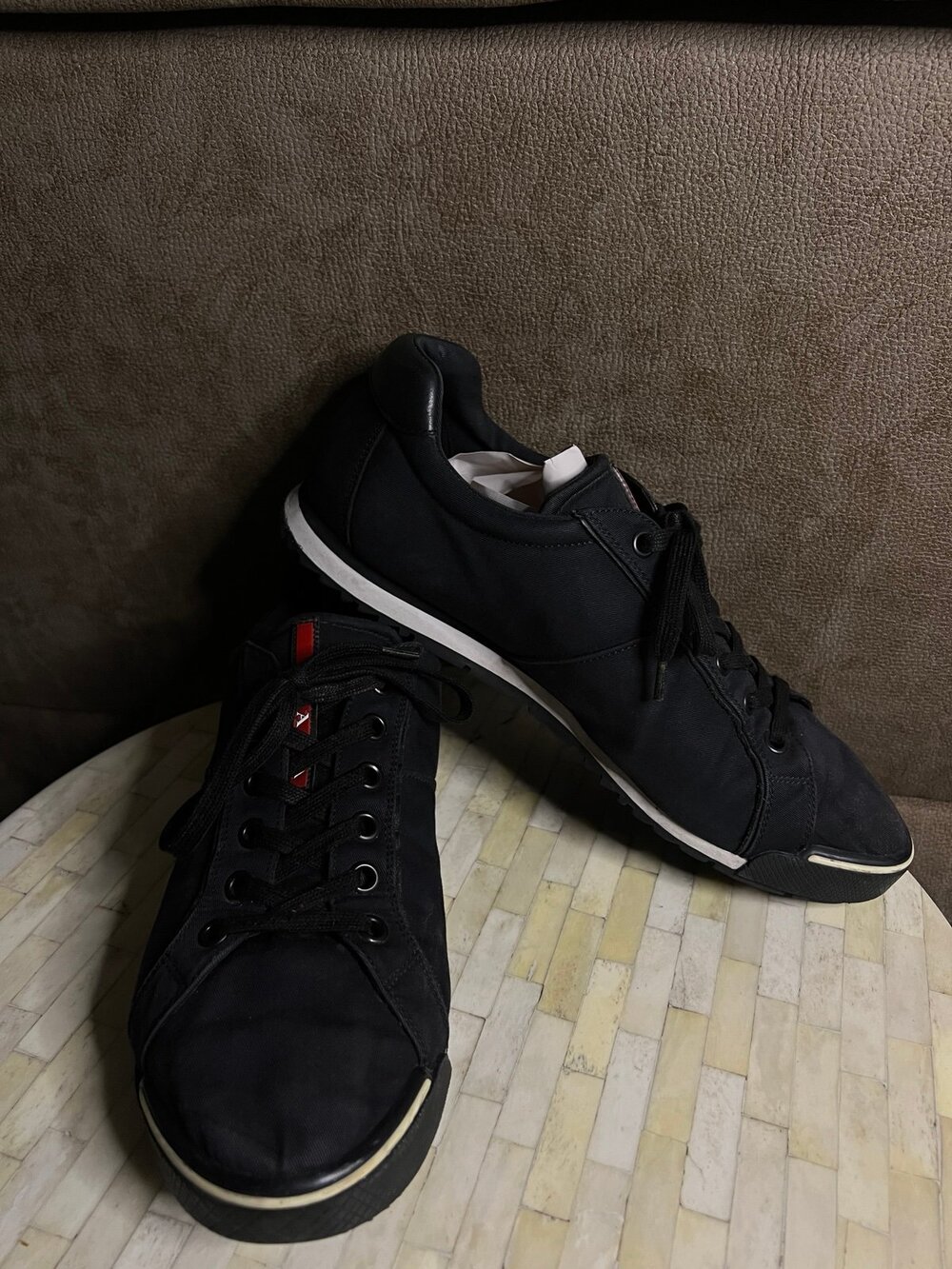 Prada Linea Rossa Fabric and Suede/Leather Sneakers